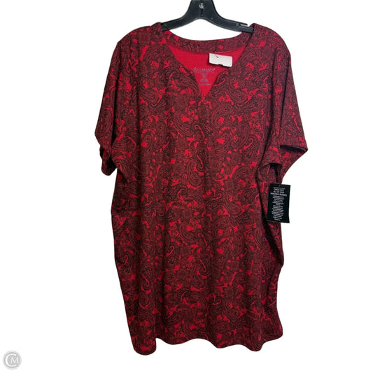 Top Short Sleeve By Roamans In Red, Size: 2x