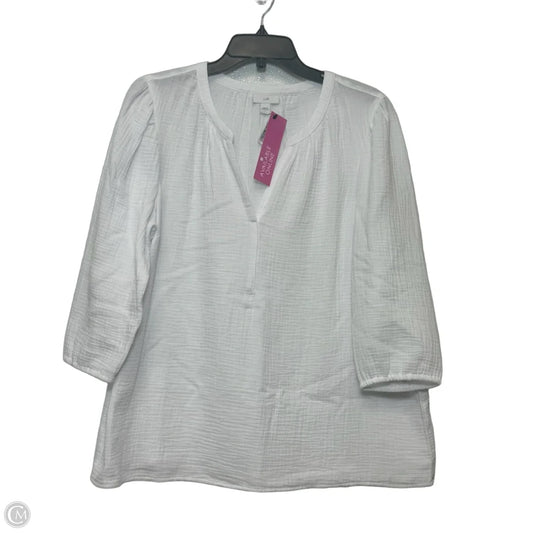Top Long Sleeve By J. Jill In White, Size: L