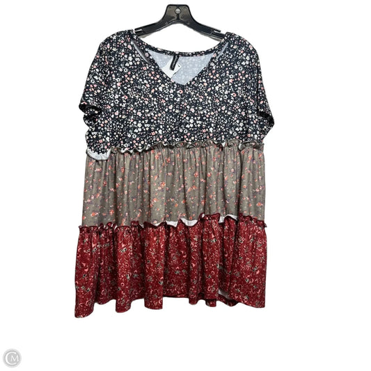 Top Short Sleeve By Cmf In Multi-colored, Size: L