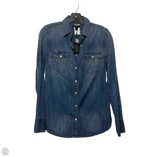 Top Long Sleeve By J. Crew In Blue Denim, Size: 0