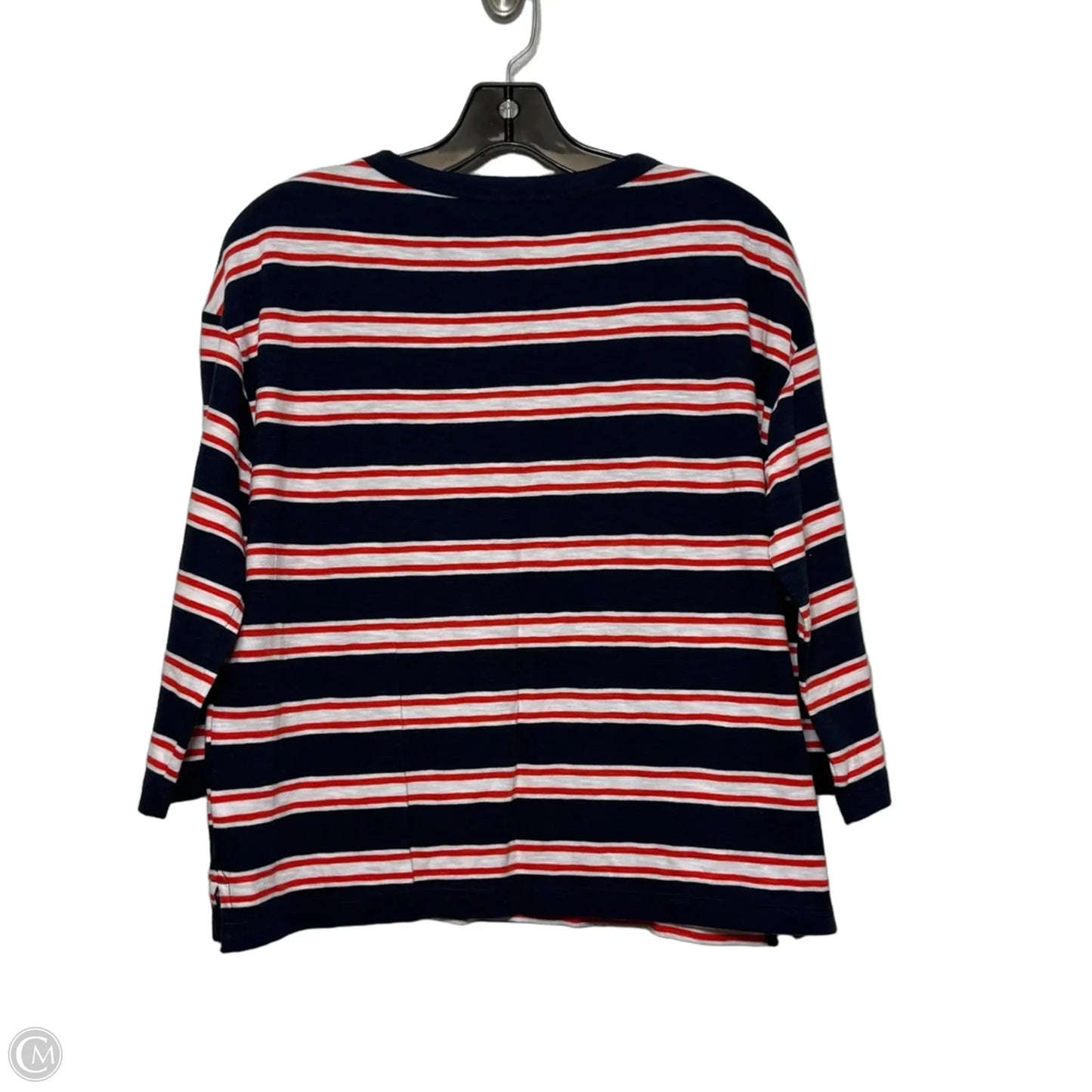 Top 3/4 Sleeve Basic By J. Crew In Striped Pattern, Size: Xs