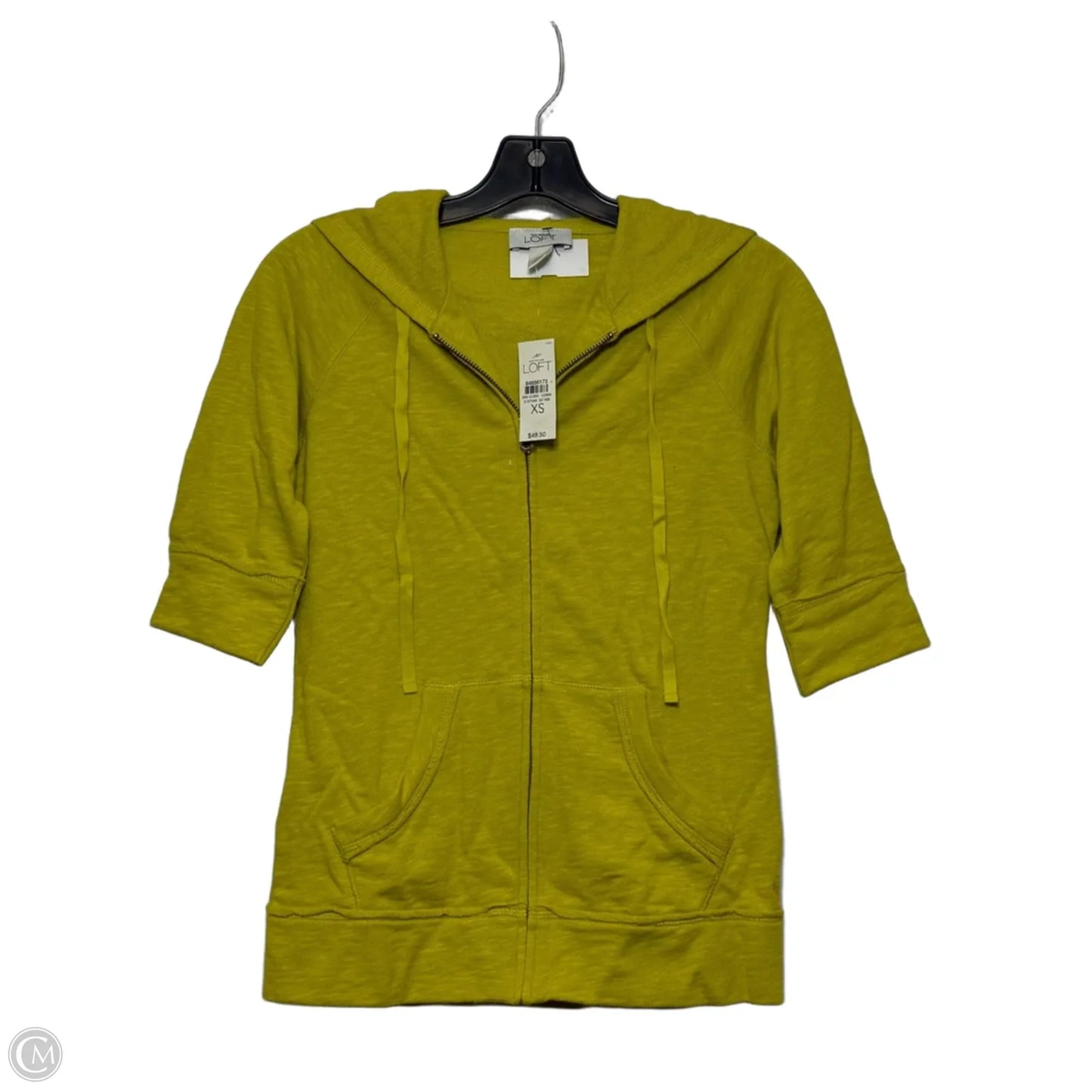 Athletic Jacket By Loft In Chartreuse, Size: Xs