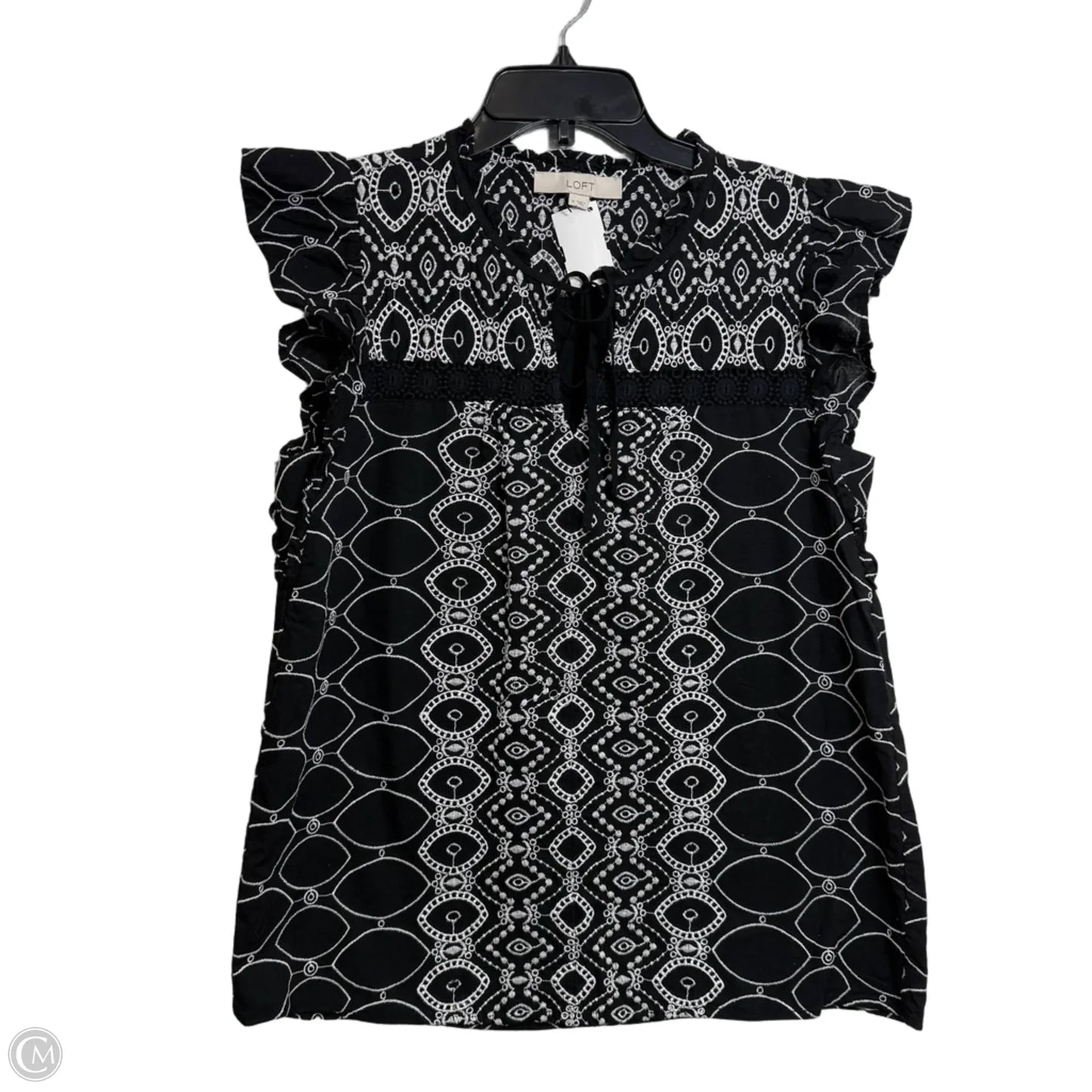 Top Sleeveless By Loft In Black, Size: M