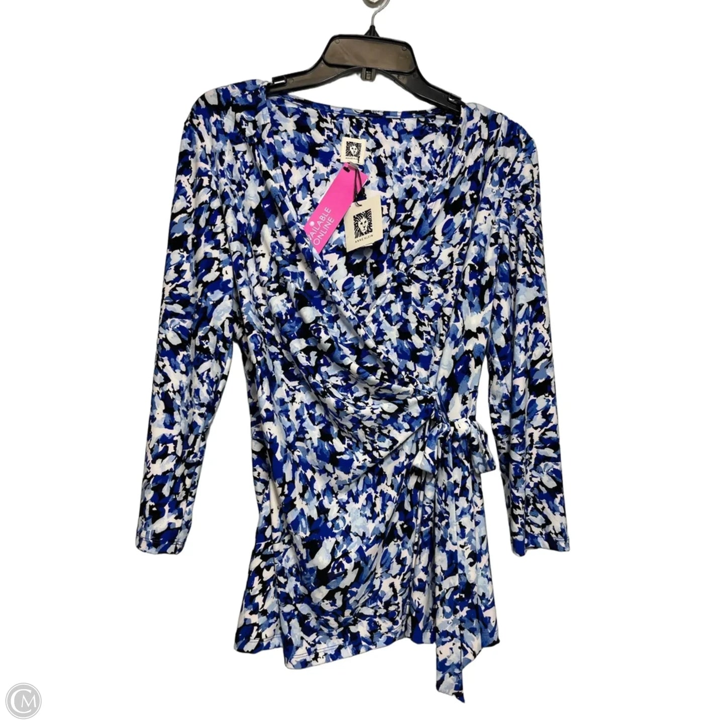 Top Long Sleeve By Anne Klein In Blue, Size: M