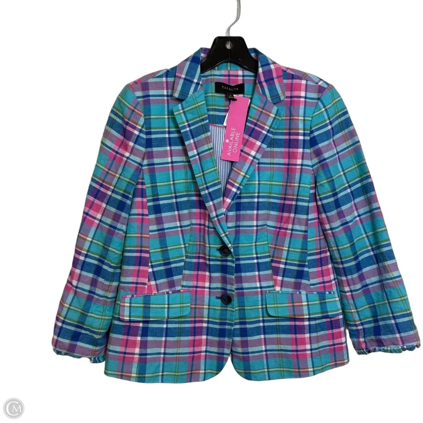 Blazer By Talbots In Plaid Pattern, Size: 6