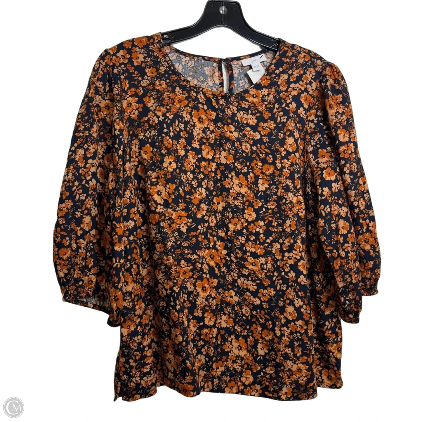 Top 3/4 Sleeve By J. Jill In Floral Print, Size: M