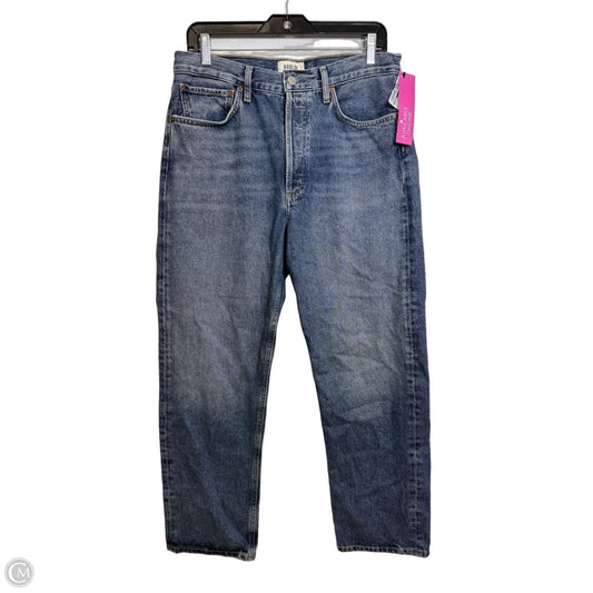 Jeans Straight By Agolde In Blue Denim, Size: 8