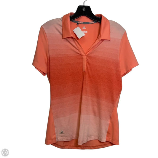 Athletic Top Short Sleeve By Adidas In Peach, Size: S