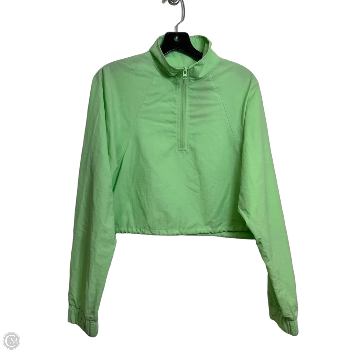 Athletic Top Long Sleeve Collar By Alo In Green, Size: M
