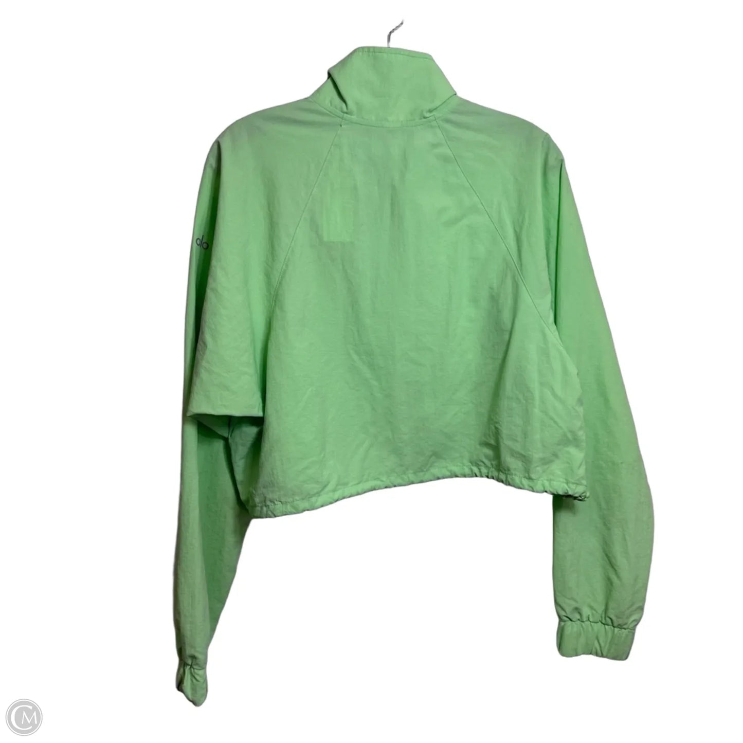 Athletic Top Long Sleeve Collar By Alo In Green, Size: M