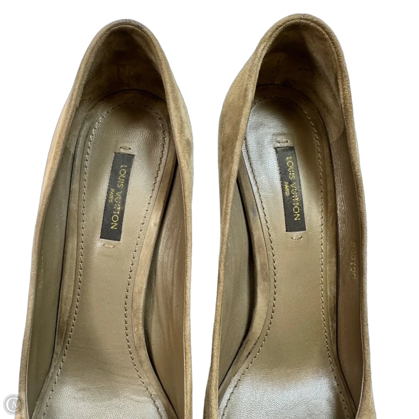 Heels Shoes Luxury Designer By Louis Vuitton In Beige, Size: 39 as is