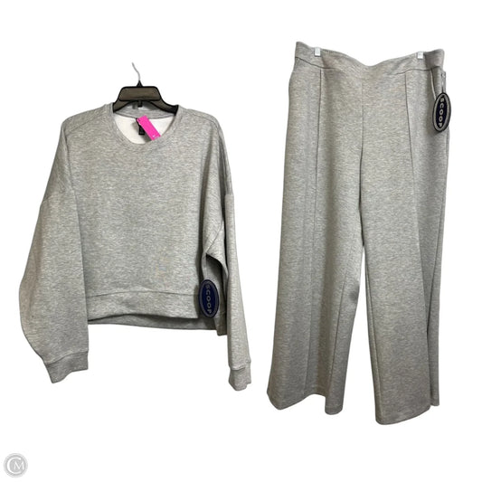 Athletic Pants 2pc By Scoop In Grey, Size: Xxl