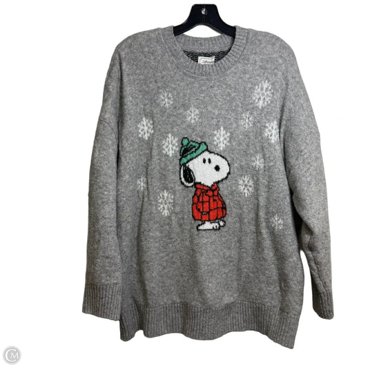 Snoopy Sweater By American Eagle In Grey, Size: L