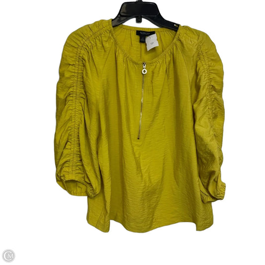 Top 3/4 Sleeve By Marc New York In Chartreuse, Size: S