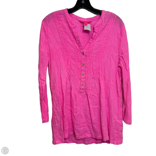 Top Long Sleeve Designer By Lilly Pulitzer In Pink, Size: S