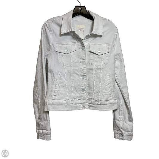 Jacket Denim By Kut In White Denim, Size: S