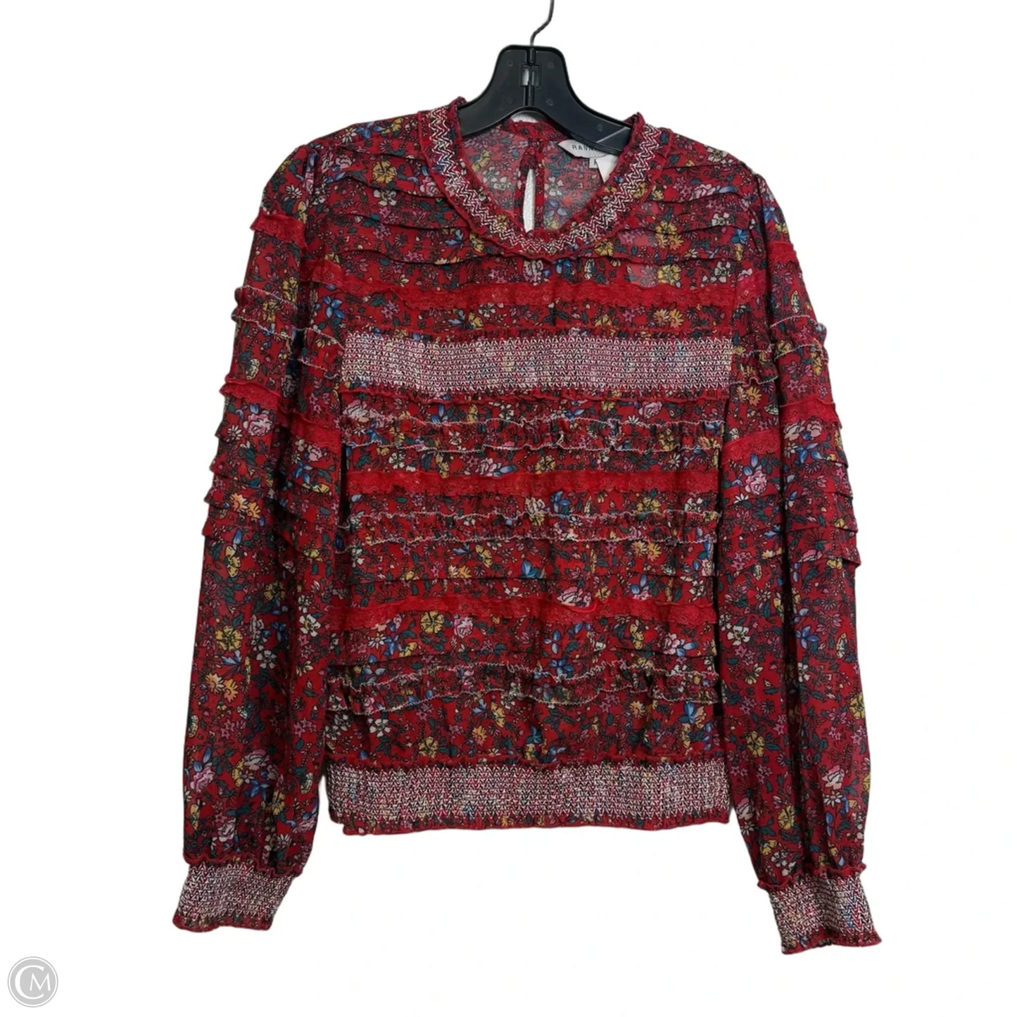 Top Long Sleeve By Clothes Mentor In Red, Size: M