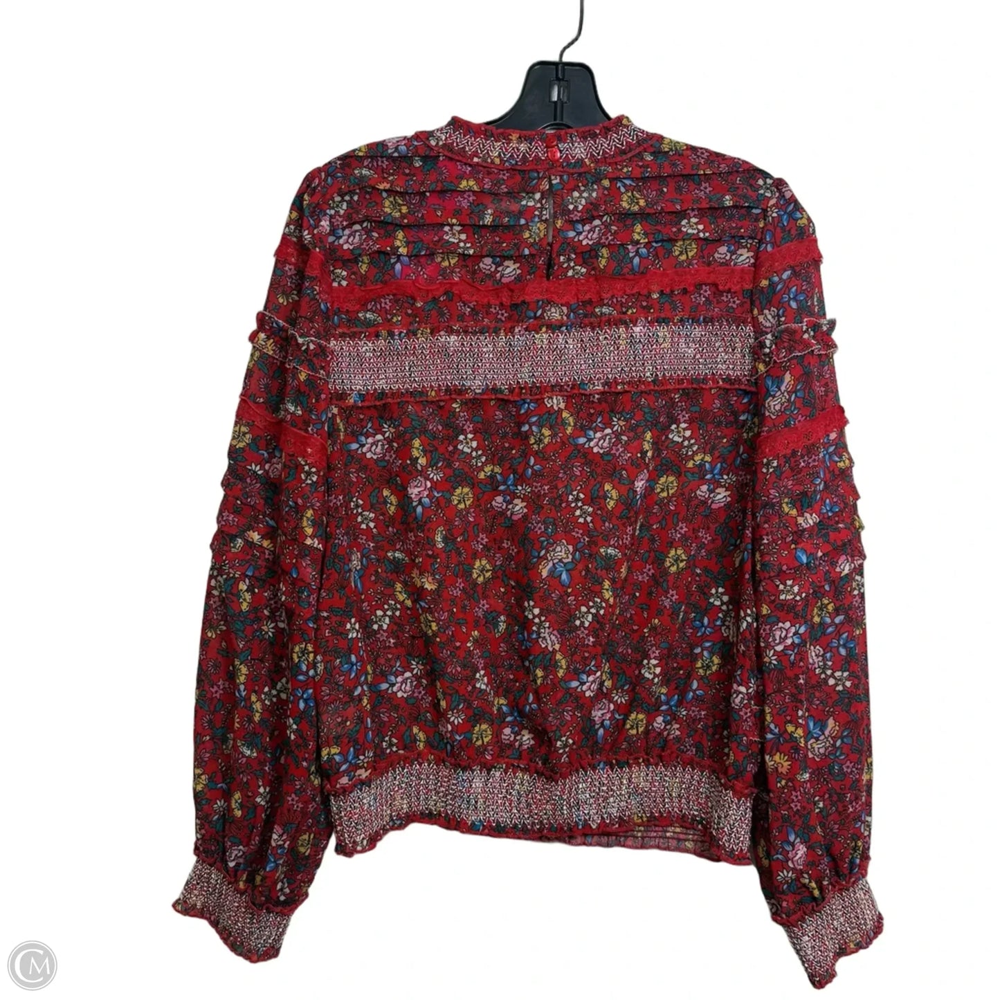 Top Long Sleeve By Clothes Mentor In Red, Size: M