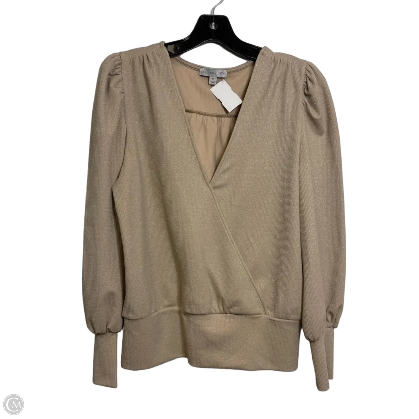 Top Long Sleeve By Allison Joy In Tan, Size: M