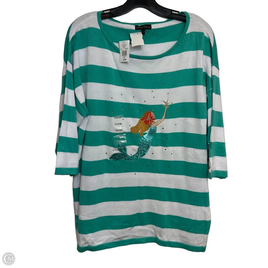 Sweater Short Sleeve By Clothes Mentor In Nautical Print, Size: Xl