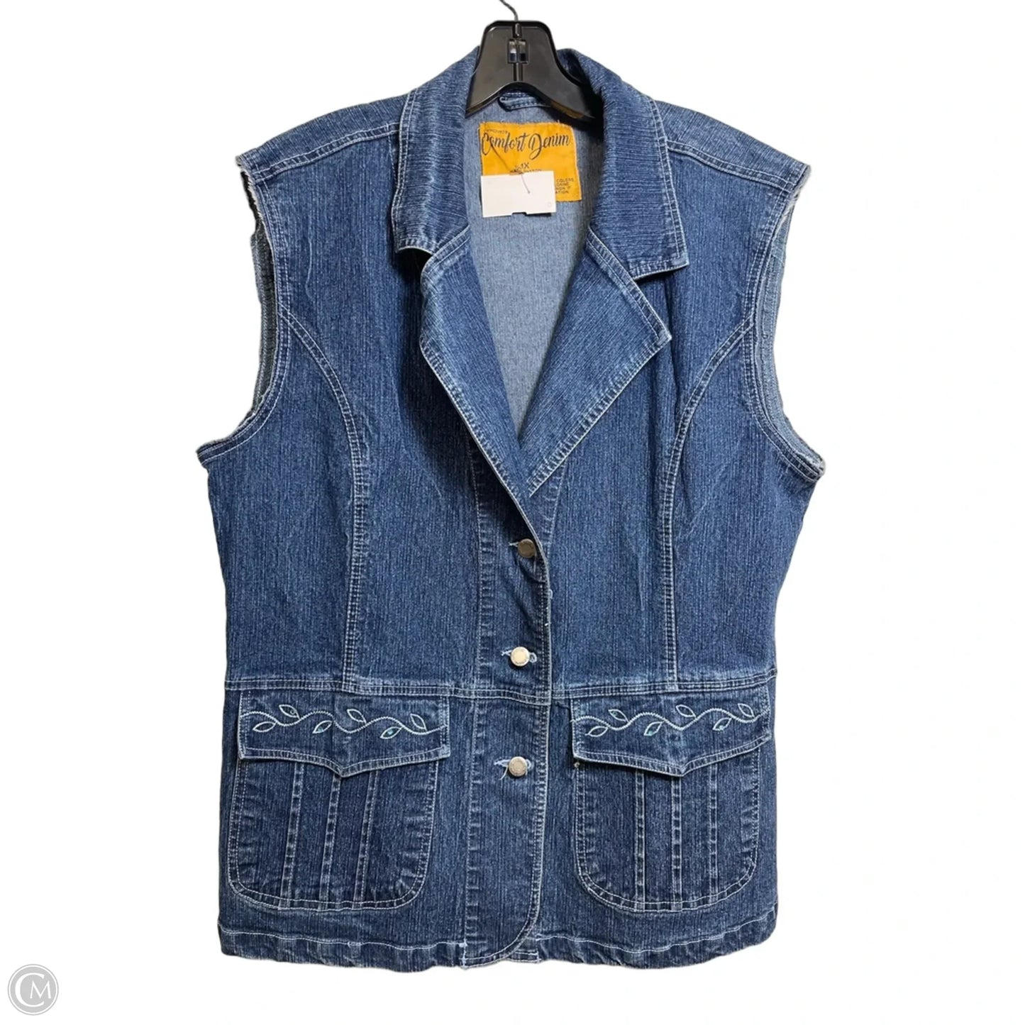 Vest Other By Clothes Mentor In Blue Denim, Size: 1x