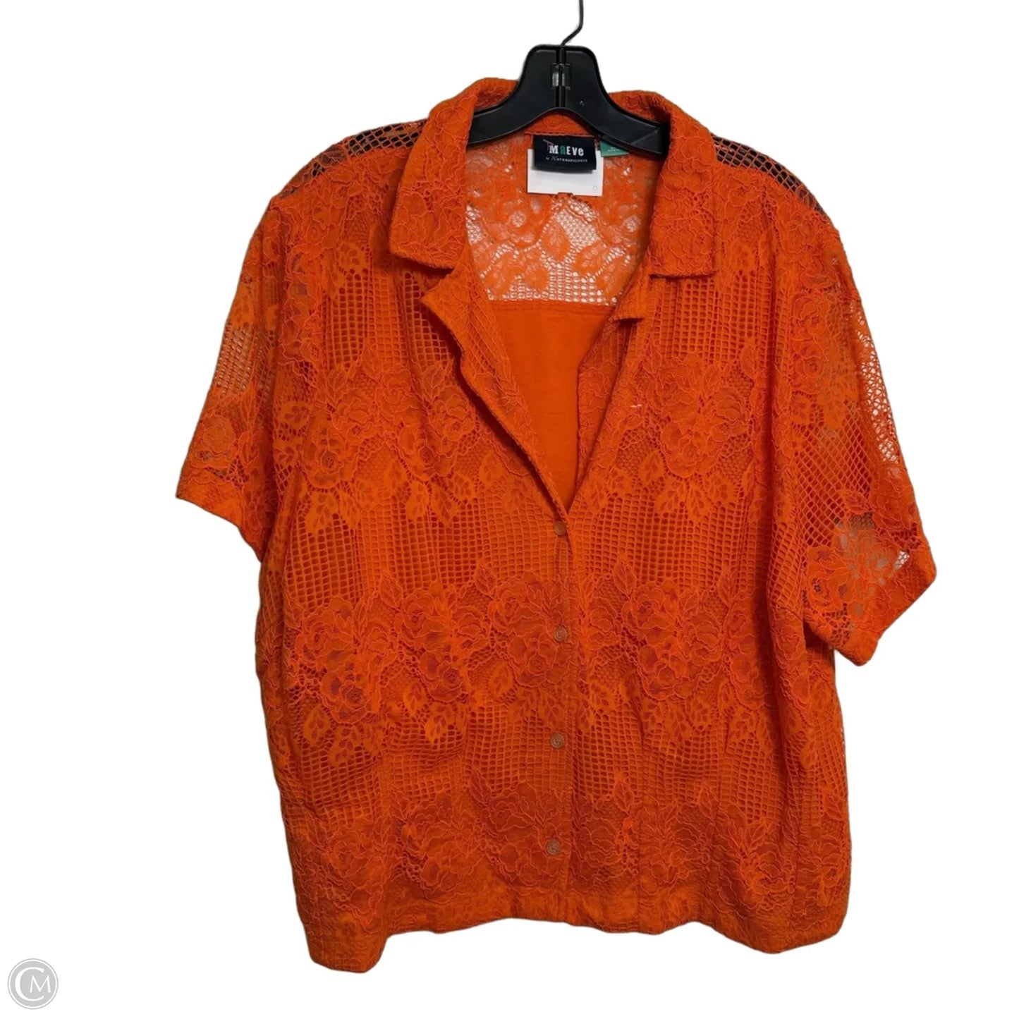 Top Short Sleeve By Maeve In Orange, Size: 3x