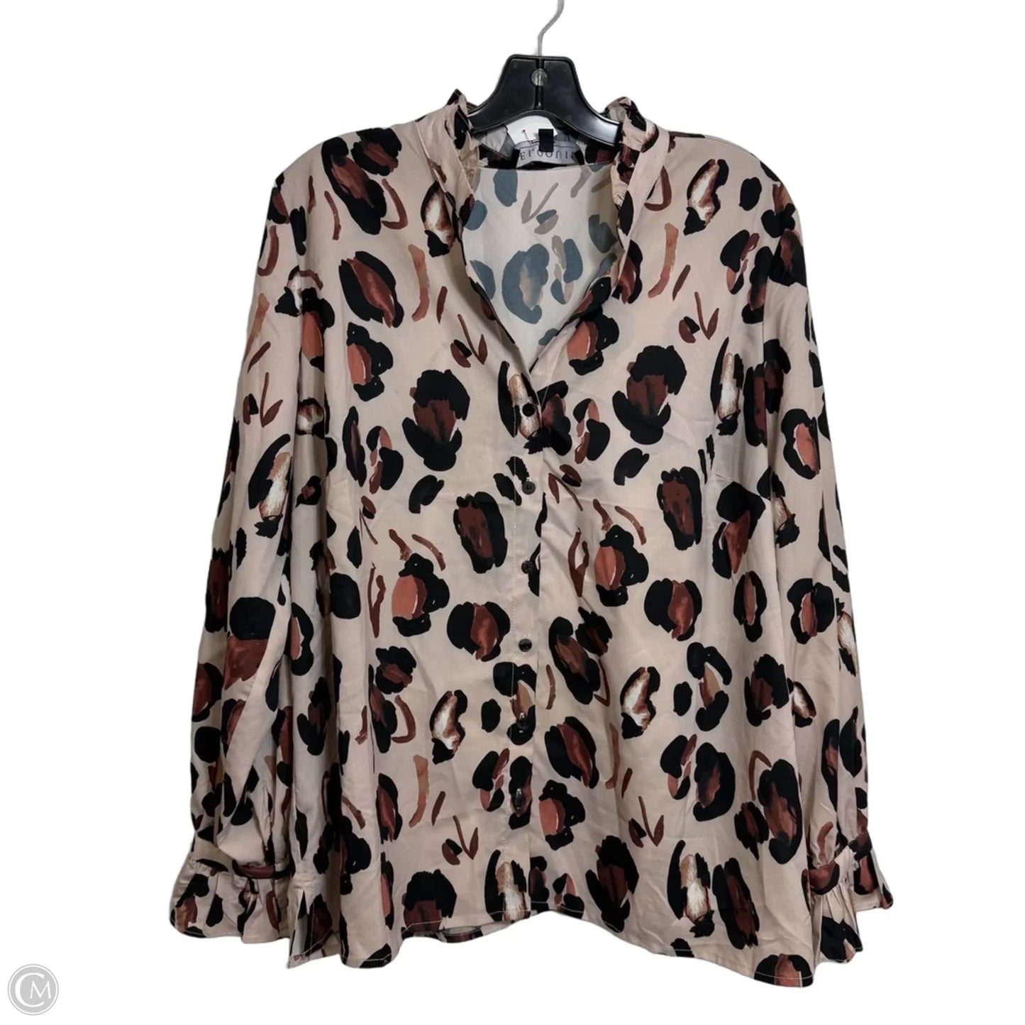 Top Long Sleeve By Eloquii In Animal Print, Size: 1x
