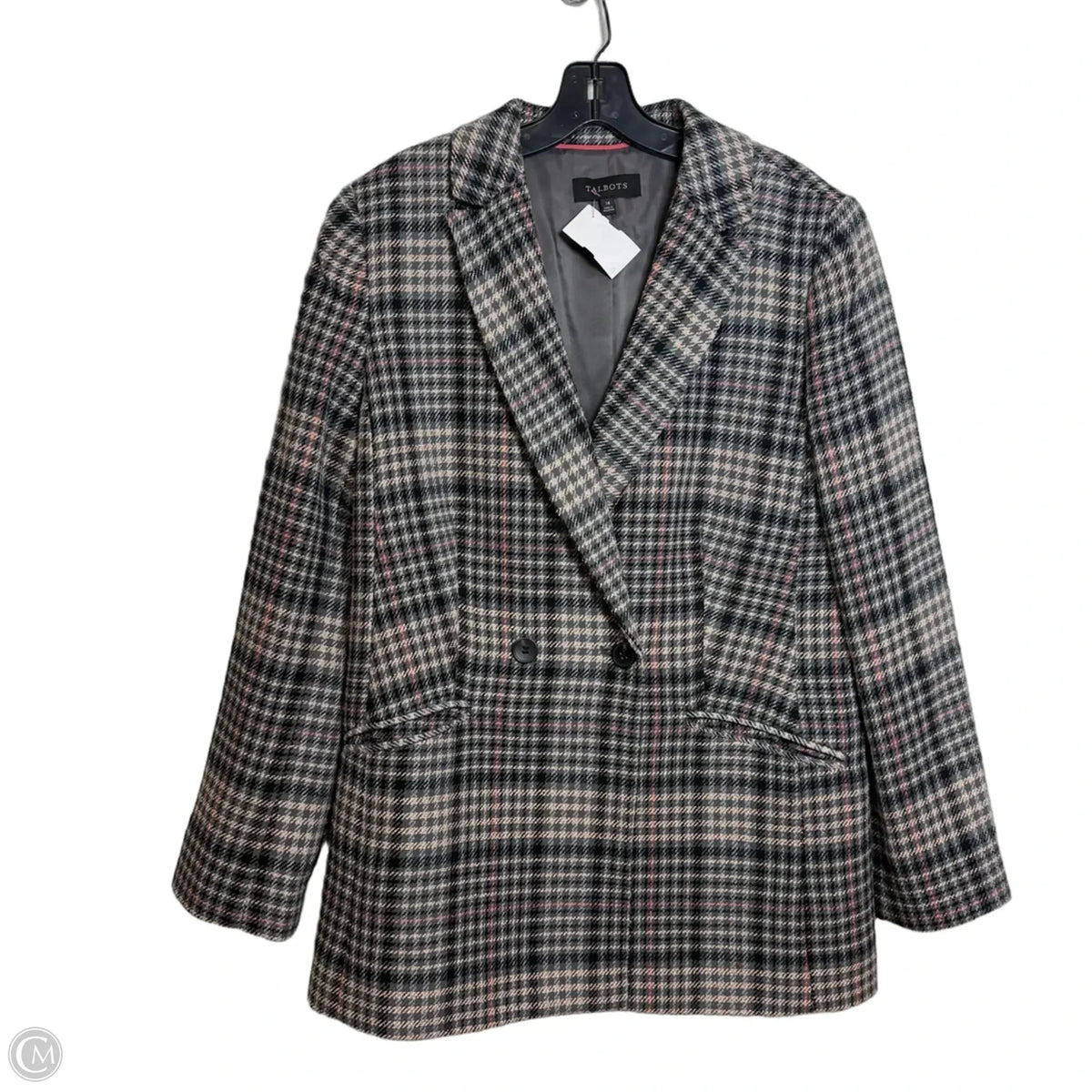 Blazer By Talbots In Plaid Pattern, Size: 14