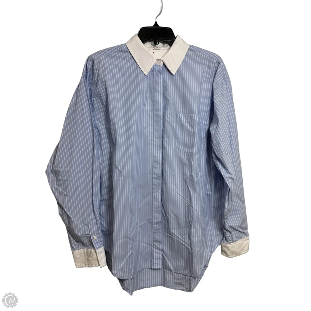 Top Long Sleeve By Good American In Blue, Size: M