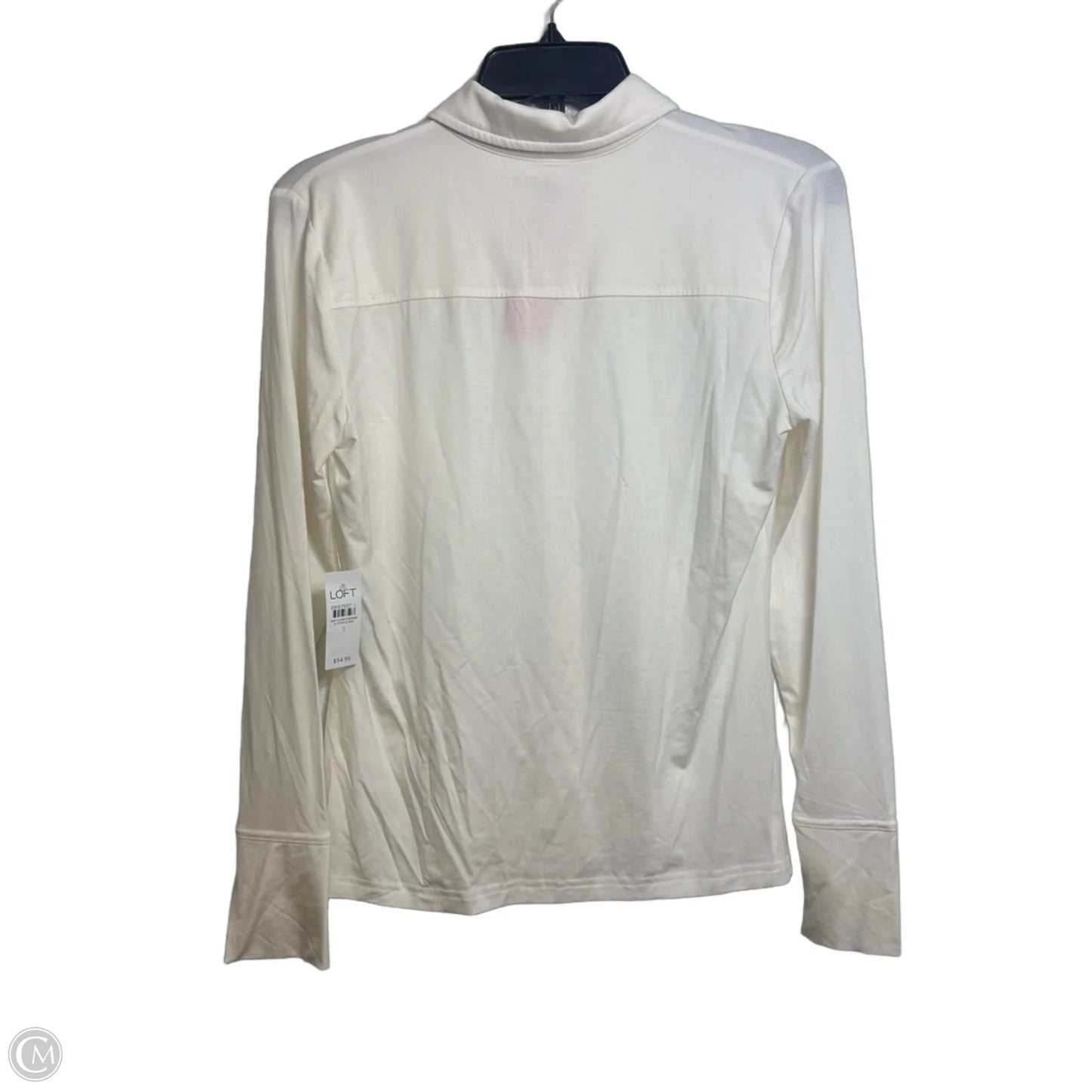 Top Long Sleeve By Loft In Ivory, Size: S