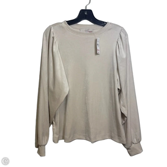 Top Long Sleeve By Loft In Ivory, Size: S