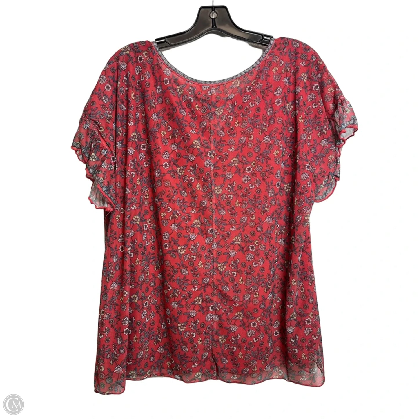 Top Short Sleeve By Max Studio In Floral Print, Size: 1x