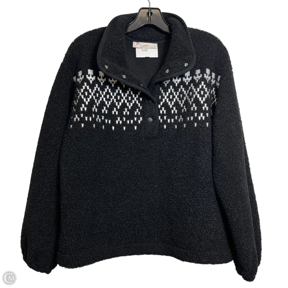 Top Long Sleeve By Loft In Black, Size: S