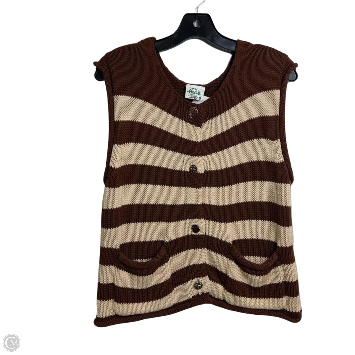 Vest Sweater By Cmf In Striped Pattern, Size: S