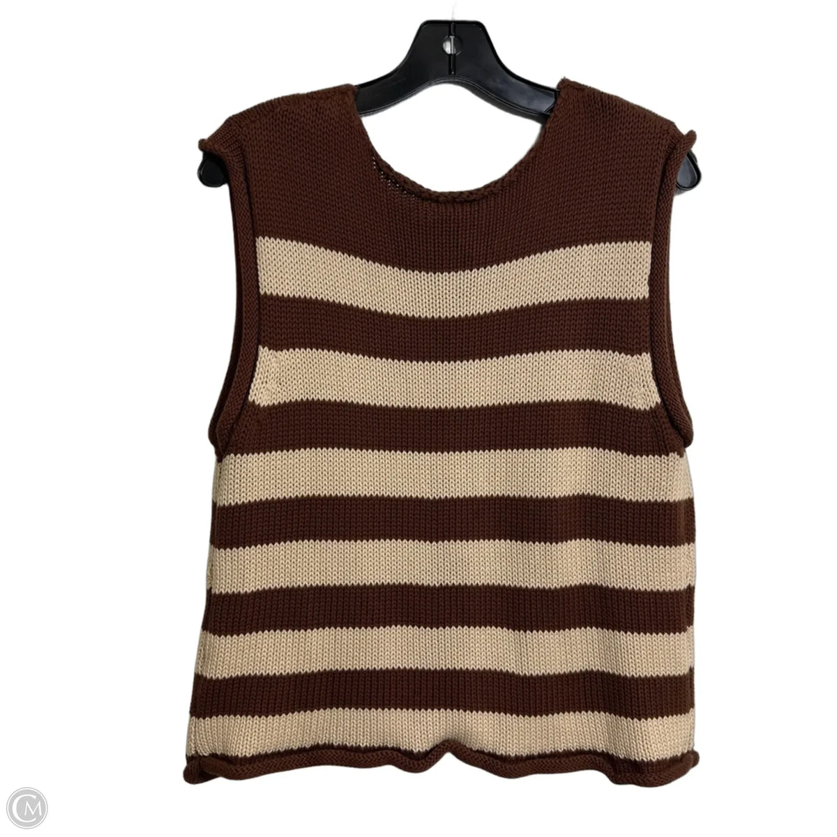 Vest Sweater By Cmf In Striped Pattern, Size: S