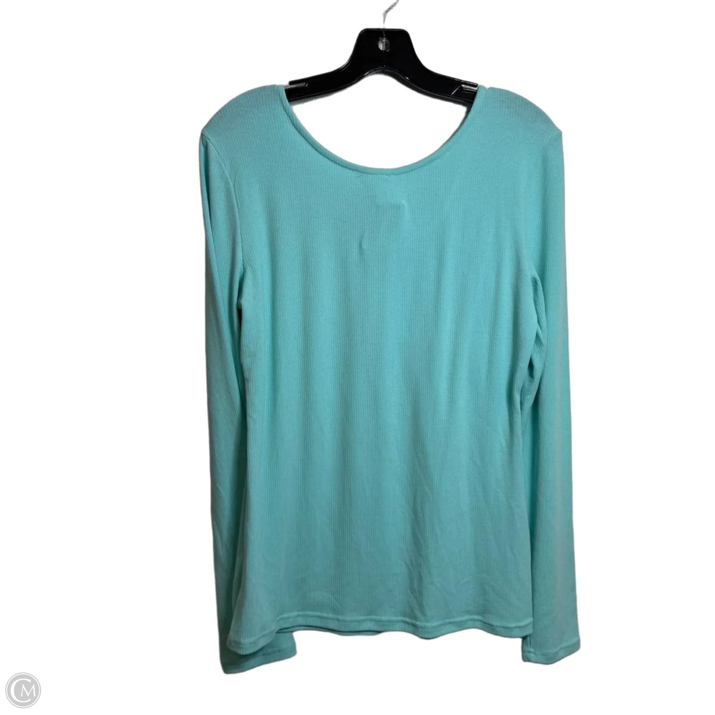 Top Long Sleeve By Bibi In Aqua, Size: Xl