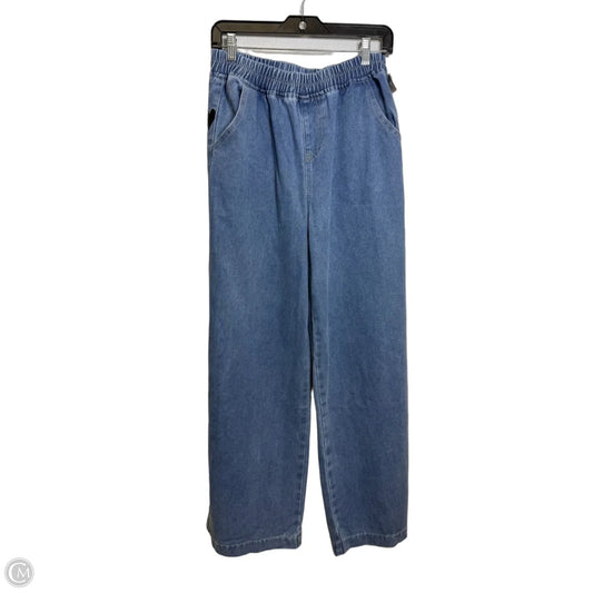 Jeans Wide Leg By Shein In Blue Denim, Size: 10