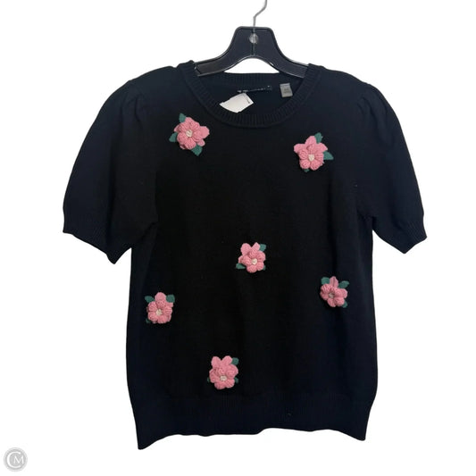 Sweater Short Sleeve By Tahari In Black, Size: M
