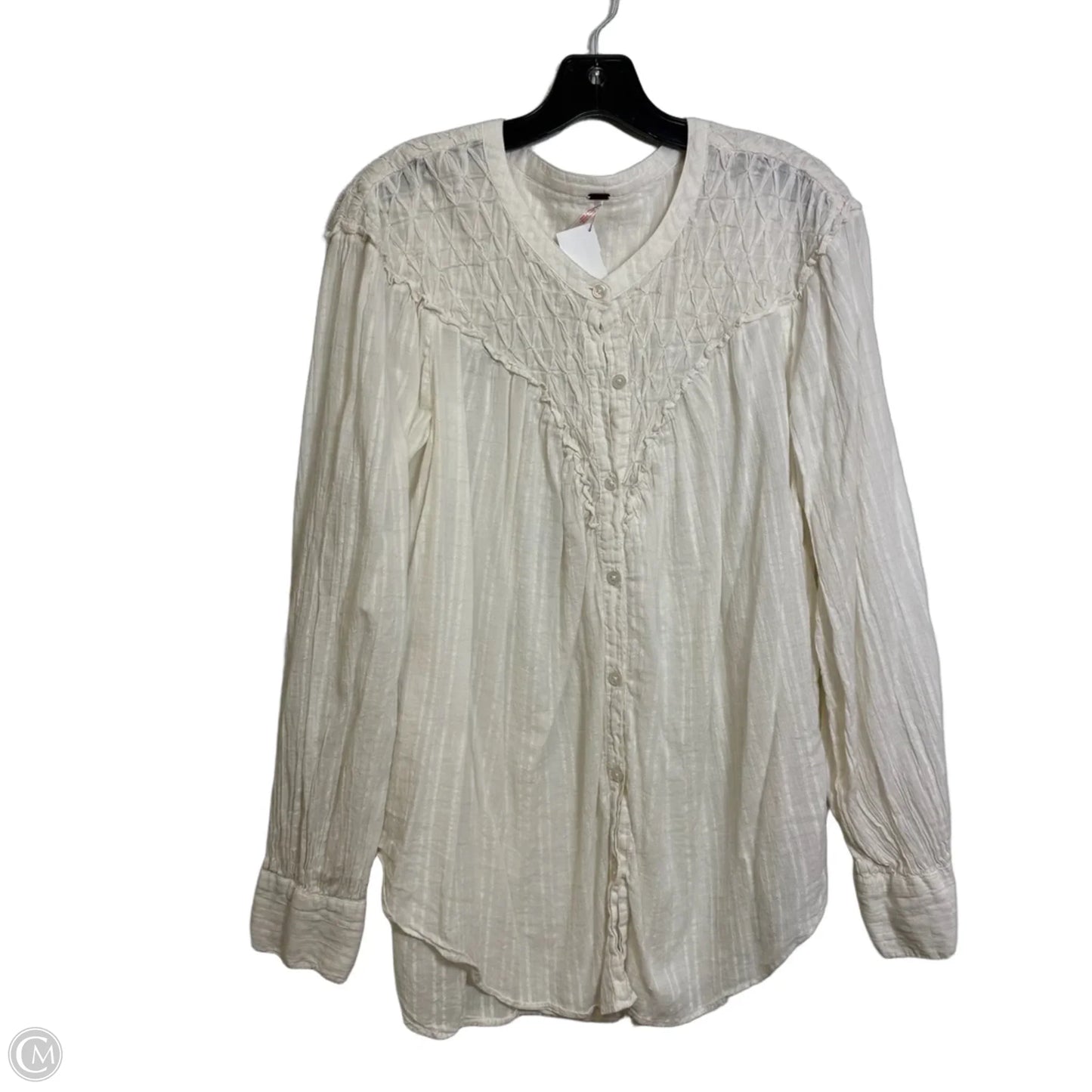 Top Long Sleeve By Free People In Ivory, Size: M