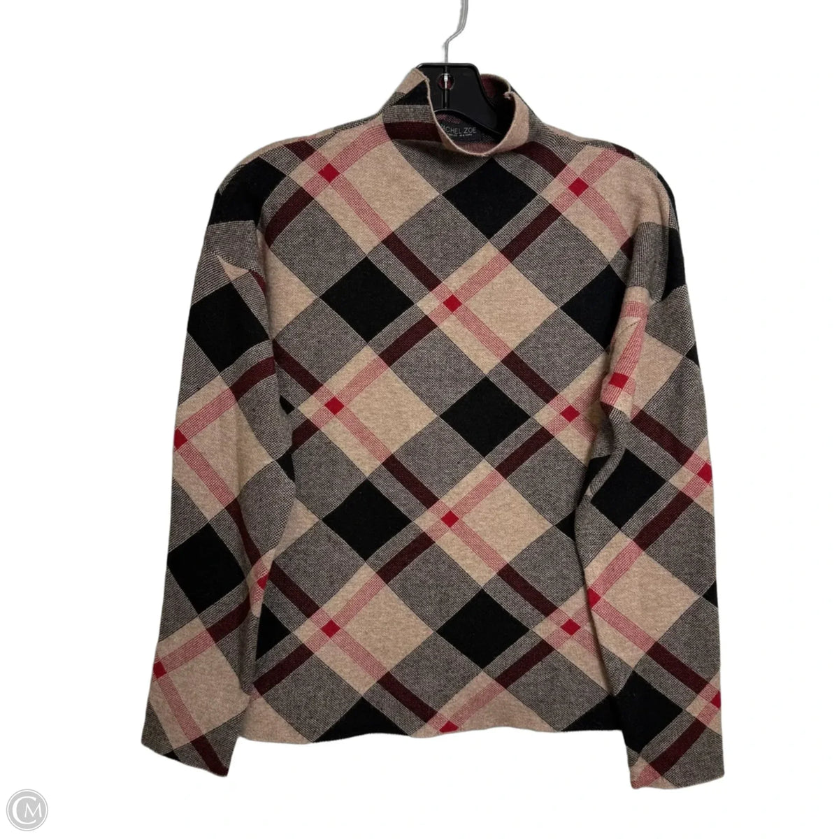 Sweater By Clothes Mentor In Plaid Pattern, Size: M