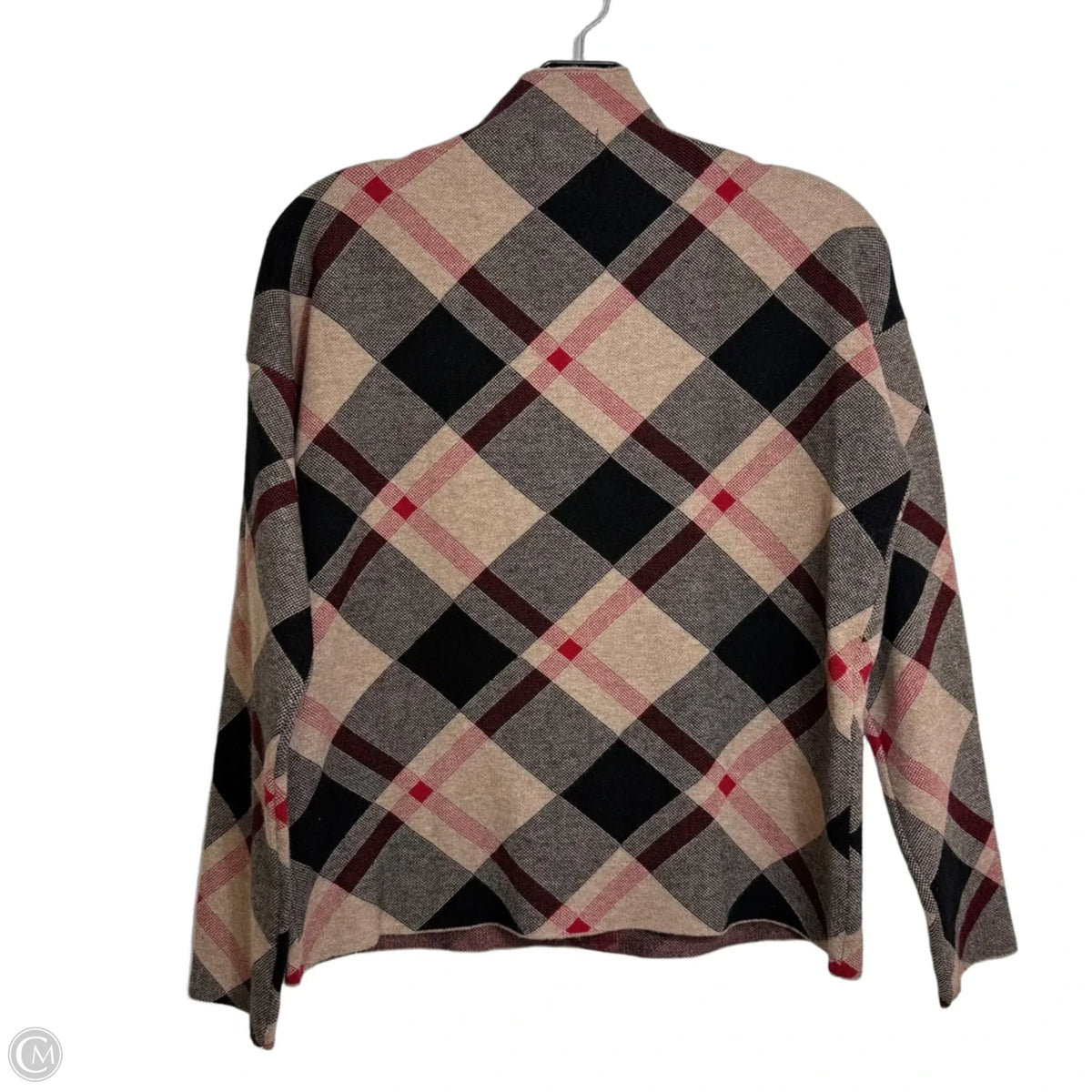 Sweater By Clothes Mentor In Plaid Pattern, Size: M