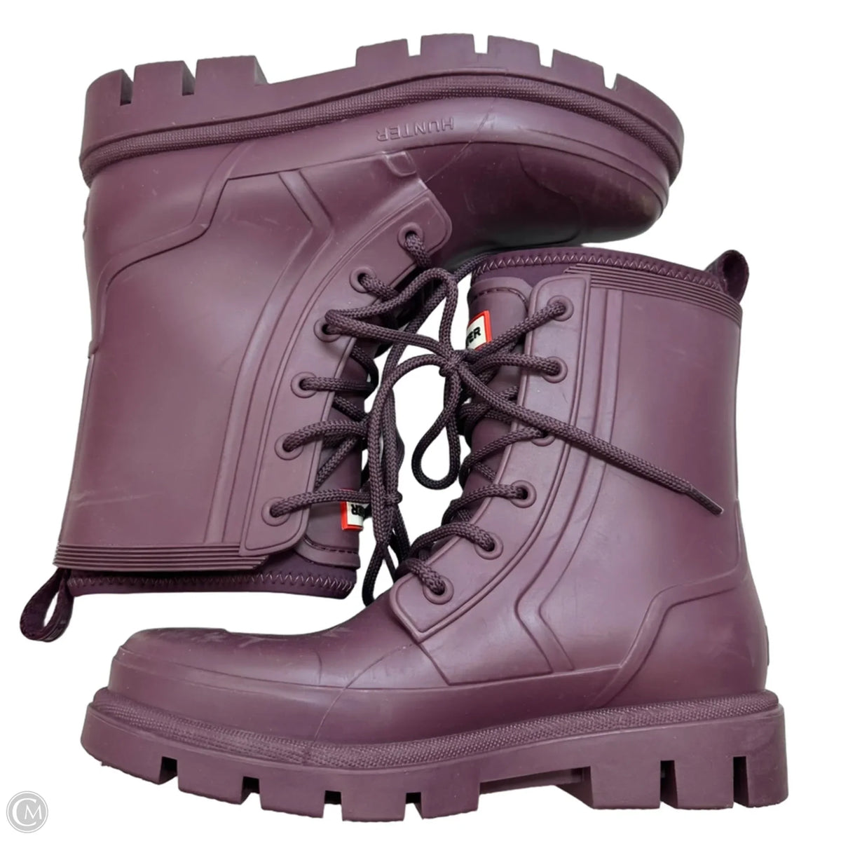 Boots Designer By Hunter In Maroon, Size: 10