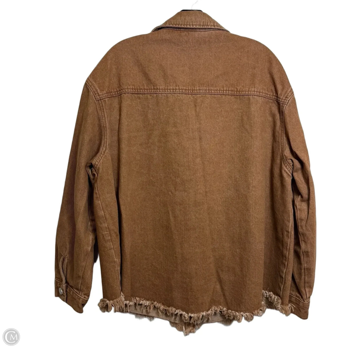Jacket Shirt By Zeagoo In Tan, Size: L