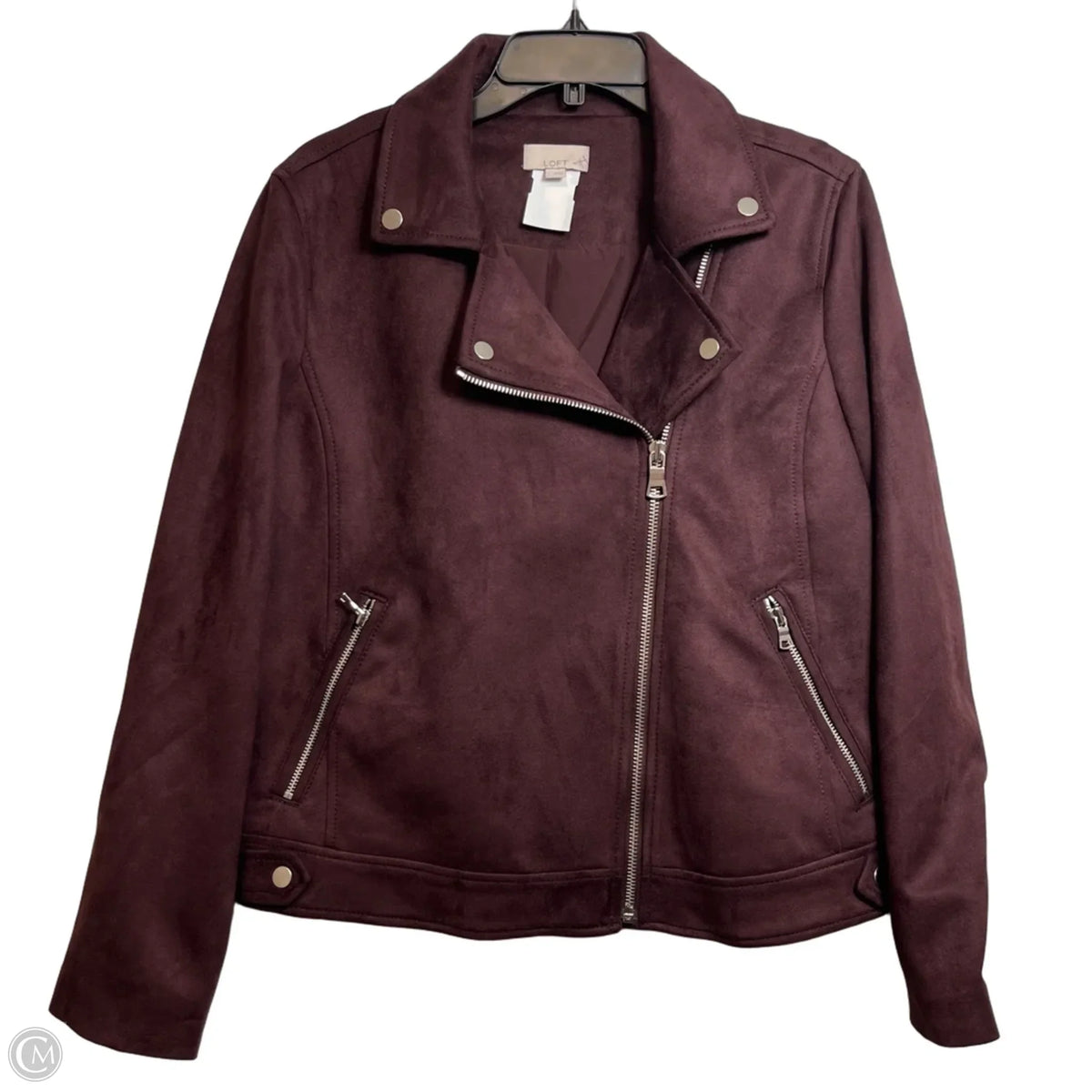 Jacket Moto By Loft In Maroon, Size: L