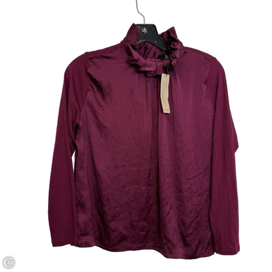 Top Long Sleeve By Banana Republic In Maroon, Size: Xs