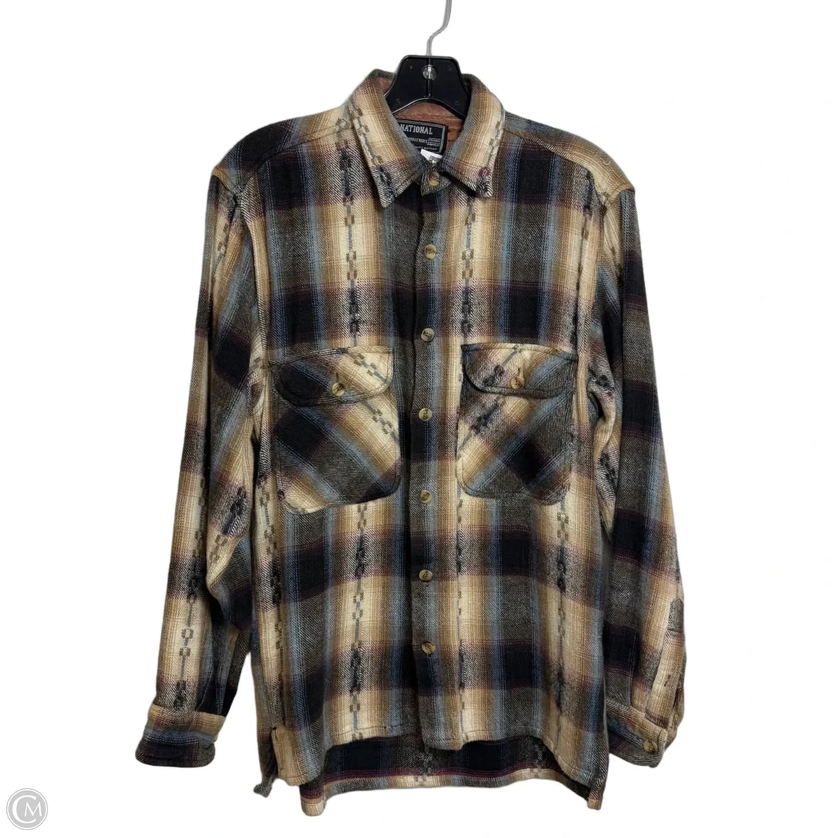 Top Long Sleeve By Clothes Mentor In Plaid Pattern, Size: M