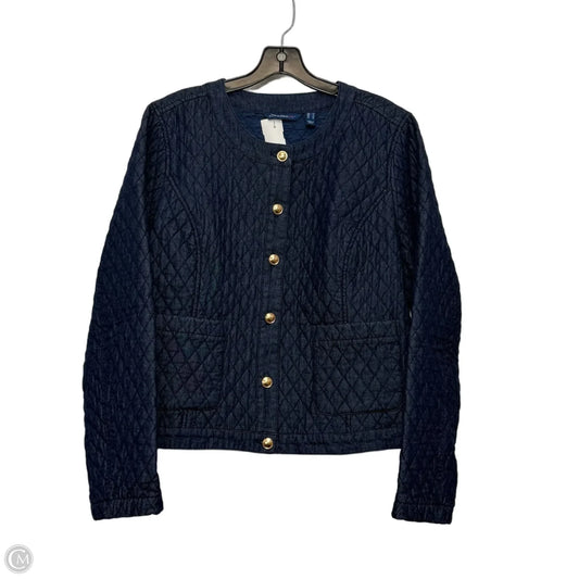 Jacket Puffer & Quilted By Isaac Mizrahi Live Qvc In Blue Denim, Size: L