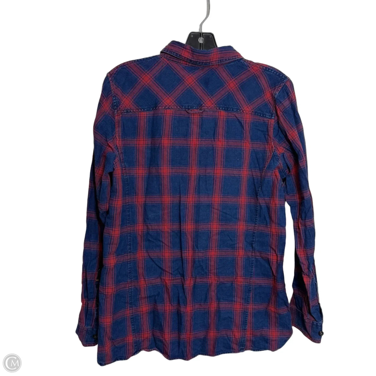 Top Long Sleeve By Orvis In Plaid Pattern, Size: M