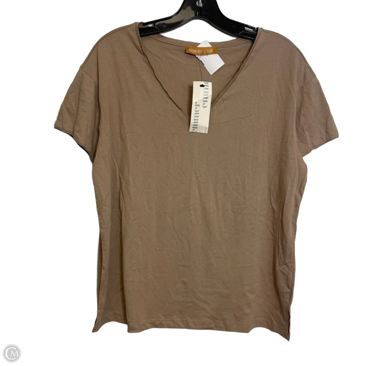 Top Short Sleeve Basic By Clothes Mentor In Taupe, Size: S