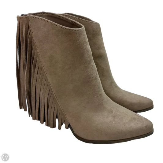 Boots Ankle Heels By Candies In Taupe, Size: 9